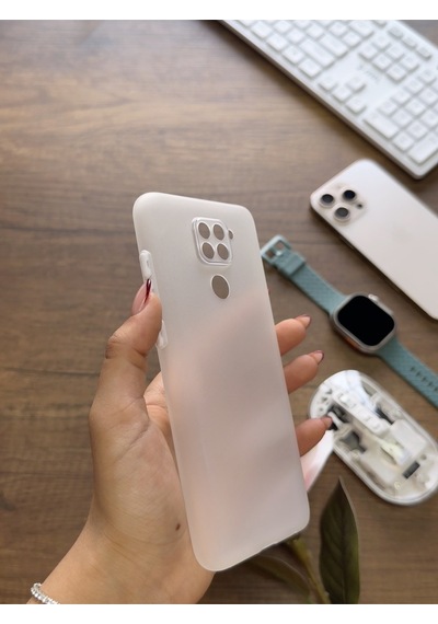Redmi Note 9s Uyumlu Süper İnce Mat Ultra Thin Silikon Kılıf Beyaz