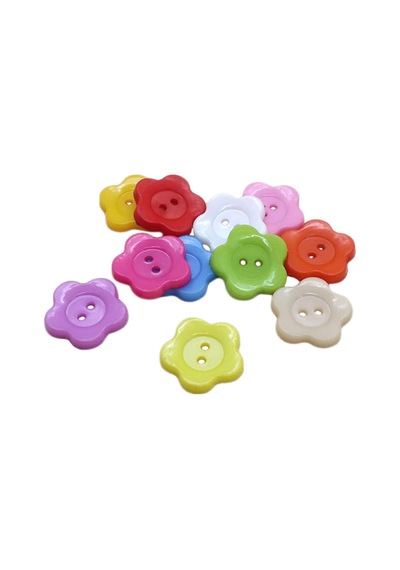 Çiçek Renkli Düğme Renkli Papatya Düğme 2 Cm - 25 Adet