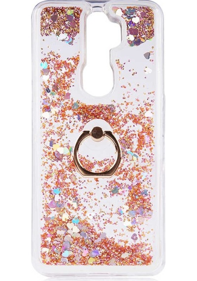 Teknomoda Oppo A5 2020 Kilif Sulu Simli Yüzüklü Standli Silikon 531864867