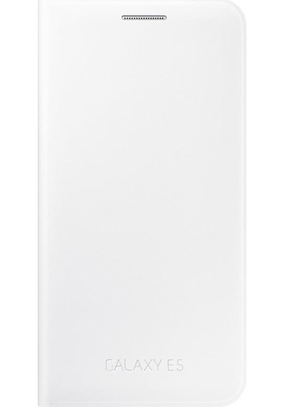 Galaxy E5 İle Uyumlu Flip Wallet Kılıf Beyaz Ef-we500bwegww
