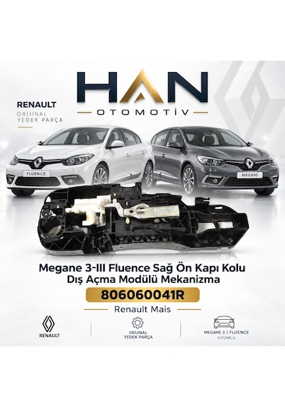 Mais Megane 3-ııı Fluence Sağ Ön Kapı Kolu Dış Açma Modülü Mekanizma 806060041r -renault Mais