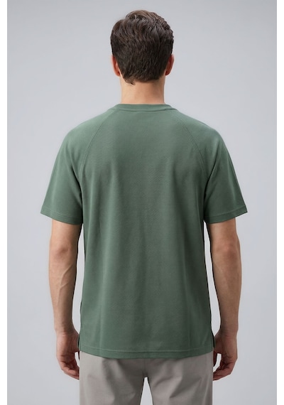 Açık Yeşil Rahat Form Esnek Nefes Alabilir Erkek T-shirt - 88495 Camel