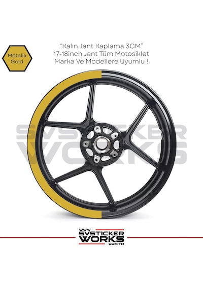 Motosiklet Jant Şeridi Jant Sticker Yarım Kaplama Daire 17-18 İnch Jant Motor Uyumlu Altın