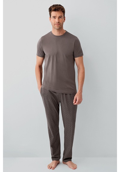 Arnetta Erkek Kahverengi Pijama Takım Ar3686-s-v2 Kahverengi
