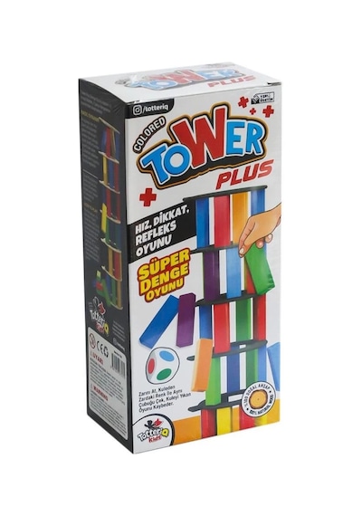 Mey İthalat 7317 Renkli Plus Tower Süper Denge Oyunu 54 Adet -