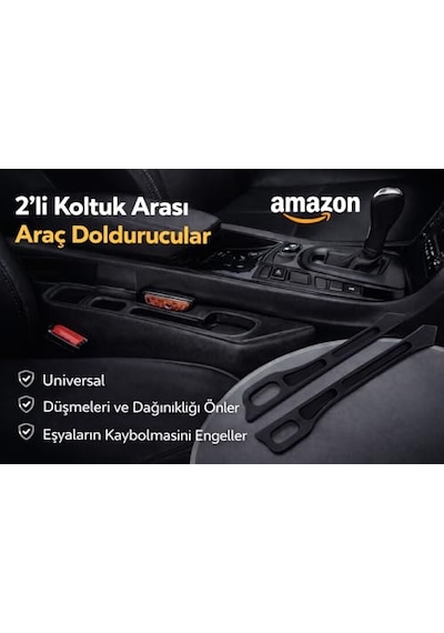 Araba Koltuk Arası Düşme Engelleyici Organizer, 2'li Set, Çok Fonksiyonlu Eşya Saklama Cebi, Siyah Renk Açık Kahverengi Araba Koltuk Arası Düşme Engelleyici Organizer, 2'li Set, Çok Fonksiyonlu Eşya Saklama Cebi, Siyah Renk Açık Kahverengi