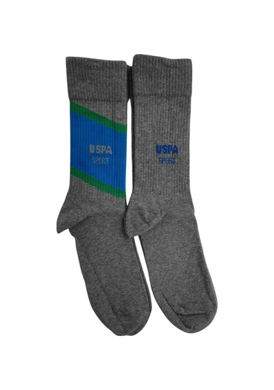 U.S. Polo Assn. Erkek 2'li Çorap Sıpela Gri Melanj