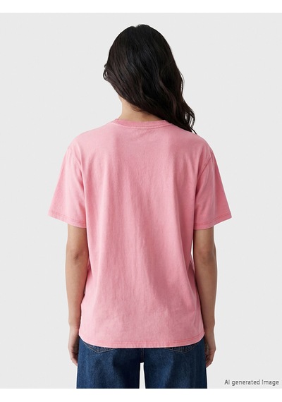 Lcw Vision Pembe Oversize %100 Pamuklu Kadın Tişört
