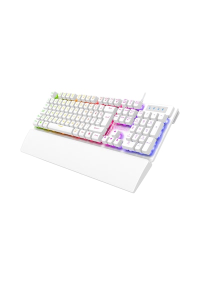 Rampage Kb-rx77 Runner Beyaz Usb Rainbow Aydınlatmalı Q Bilek Destekli Gaming Klavye