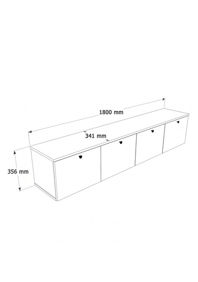 Alaska Led Işıklı Tv Ünitesi Sehpası 4 Kapaklı Duvara Monte 180cm Sepet-beyaz