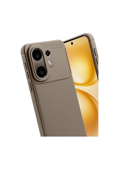 Newface - 224 - Vivo X200 Fe Auto Focus Karbon - Spt-gld - Kapak -kahverengi