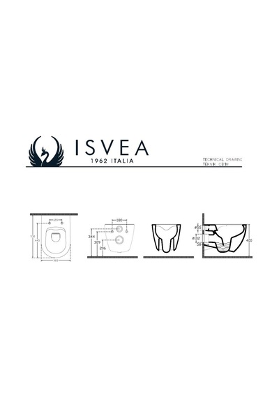 İtalyan Isvea Mat Siyah Asma Klozet + Yavaş Kapanır Kapak