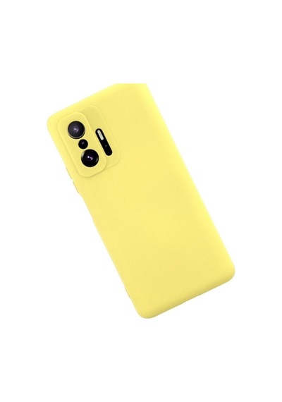 Xiaomi Mi 11t Pro Ile Uyumlu Kılıf Nano Içi Kadife Sarı Renk Kamera Korumalı Silikon Kapak Col169830-sarı
