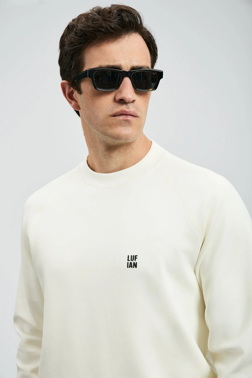 Lufian Erkek Grant Sweatshirt 112030179 Kırık Beyaz Kırık Beyaz