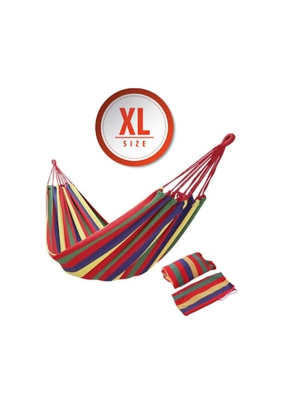 Valkyrie Çift Kişilik Xl 260x150cm Kemerli Kolay Kurulabilir Kanvas Hamak Çantalı Çok Renkli