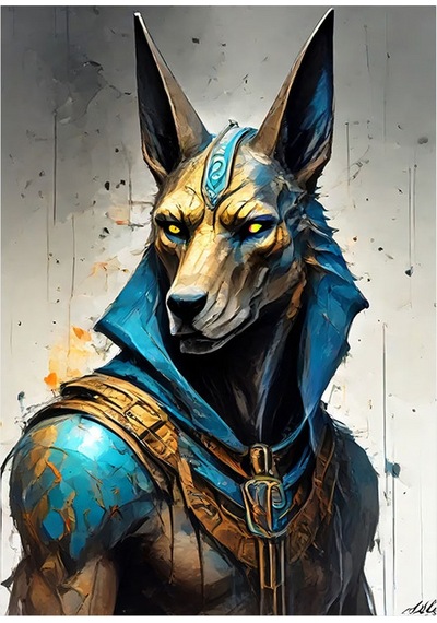 Anubis Eski Mısır Art Mdf Tablo 35cm X50cm
