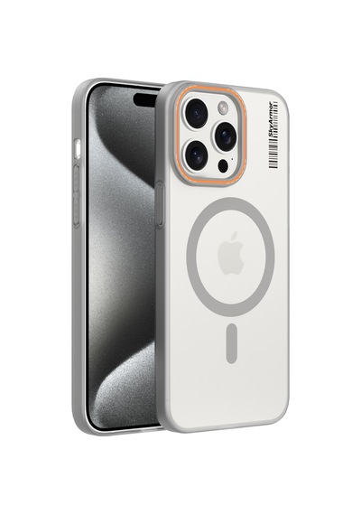 Apple iPhone 15 Pro Max Magsafe Uyumlu Mat Sert Klein Kılıf Gri