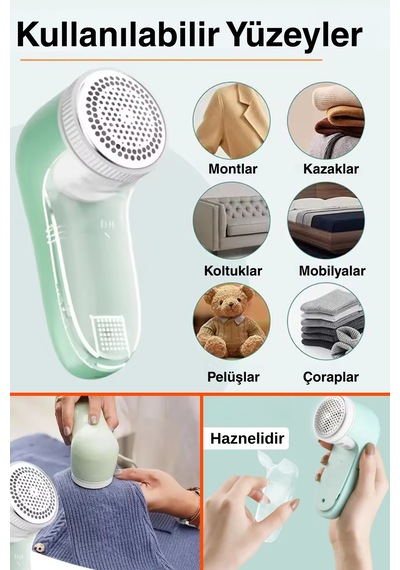 Şarjlı Elbise Giysi Tiftik Ve Kazak Tüy Toplama Makinesi Pratik Temizleme Makinesi Karışık