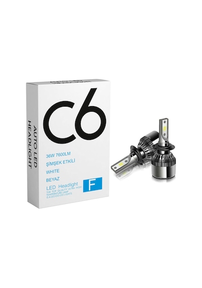 C6 Led Zenon 36W 7600Lm 6500K Led Işık H1-H3-H4-H7-H11-H27-9005-6 504064343