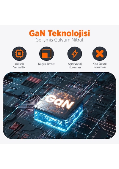 Juo 100W 4 Portlu USB-C + USB-A GaN Şarj Aleti iPhone & Apple Uyumlu MacBook & Notebook PD Type-C Hızlı Şarj Cihazı Beyaz