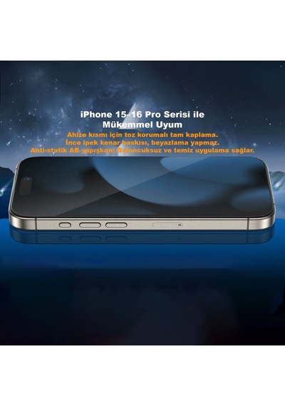 Apple Uyumlu   iPhone 17 / 17 Pro 7 Mohs Sertlikte Çizilmelere Karşı 3 Kat Dayanıklı Hd Cam Ekran Koruyucu