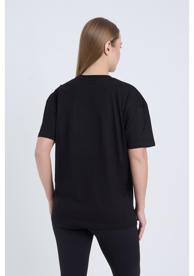 Velvoria Unisex Oversize Beautıful Ride Baskılı Siyah Renk T-shirt