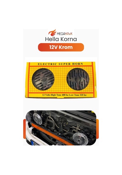 12v Krom Hella Oto Korna Seti Çiftli Universal Yüksek Sesli Metal Kasa Araç Kornası