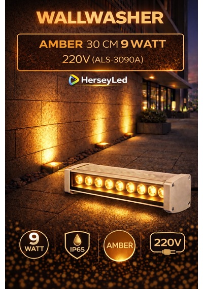 Alles Wallwasher Sarı Amber 30 Cm 9 Watt 220v Amber