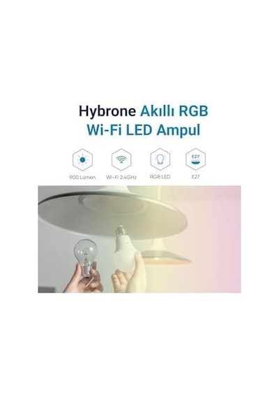 Led Rgb Wi-fi Akıllı Ampul, 16 Milyon Renk, 900 Lümen, E27 Duy, Uygulama İle Uzaktan Kontrol Çok Renkli