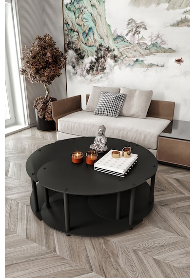 Yin Yang Unıty Serenıty Orta Sehpa 4 Lü Siyah-100 Cm Siyah