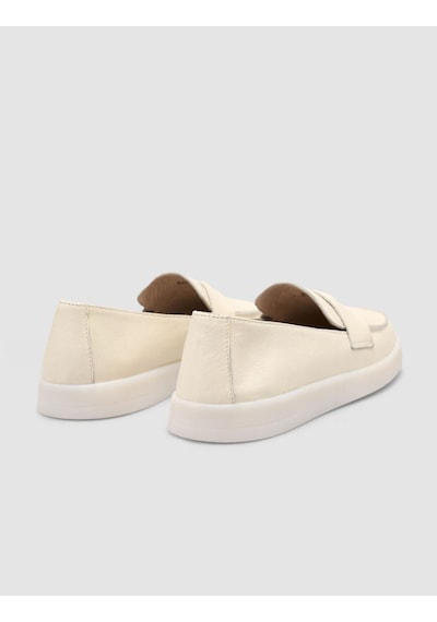 %100 Hakiki Deri Bej Kadın Loafer Bej