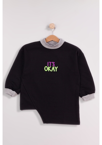 Kız Çocuk 2'li Paket Basic Sweatshirt Siyah
