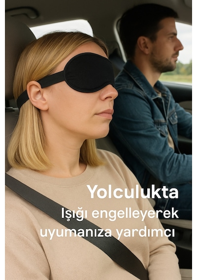 Eleven Markets 1 Adet Işığı Geçirmez Yumuşak Rahat Uyku Bandı Uyku Gözlüğü Araba Ev Ofis Spa Meditasyon Göz Bandı Siyah