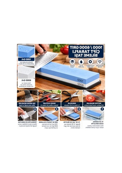 Çift Taraflı Bileme Taşı, 1000/6000 Grit, Kaymaz Taban