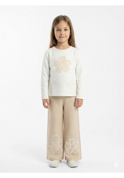 Xo Kids Kız Çocuk 3lu Alt Üst Takım 6-14 Yaş 801 Bej
