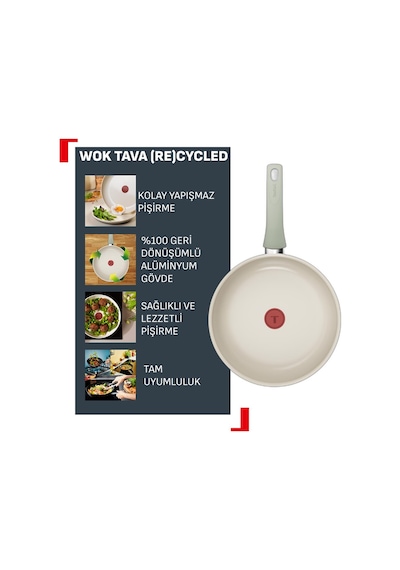 Tefal Re Cycle Wok Tava - 28 Cm Yeşil