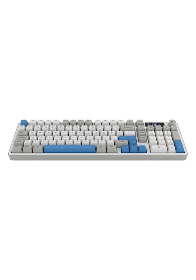 Hawk Gaming Hk258 Membrane Lcd Rgb Kablosuz/bluetooth Beyaz Mavi Full Türkçe Gaming Klavye