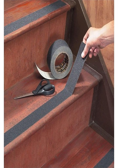 Merdiven Kaydırmaz Bant 25mm 2 Adet 5 Metre Zemin Kaymaz Band 2.5 Cm Yapışkanlı Basamak Mermer Beton Fayans Ayakkabı 2