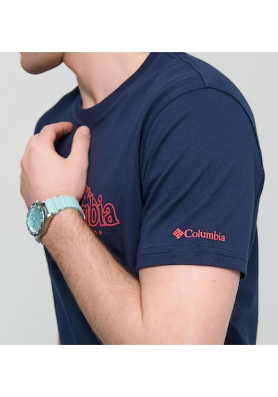Columbia Csc Branded Peaks Erkek Kısa Kollu Tişört-8055 Koyu Lacivert