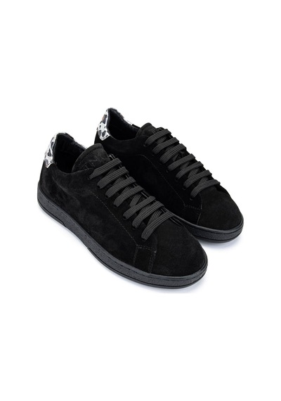 Tamer Tanca Kadın Hakiki Deri Siyah Süet/siyah Beyaz Leopar Sneakers & Spor Ayakkabı 1060 25113 Bn Ayk Y25 Syh Suet/syh Byz Leopar Siyah