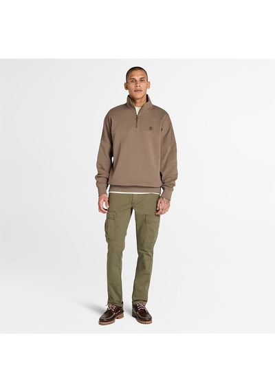 Timberland Çeyrek Fermuarlı Erkek Sweatshirt Kahverengi