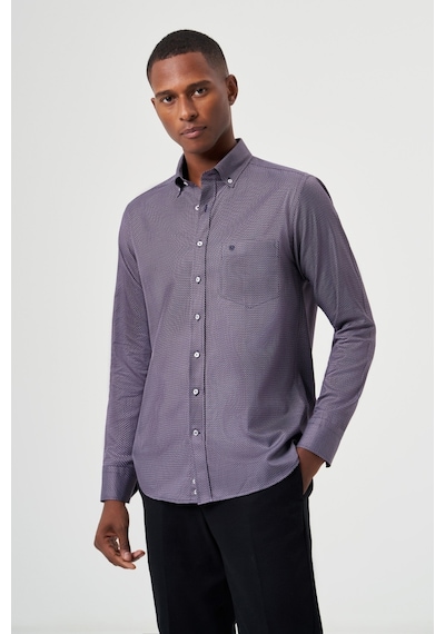 Bisse Erkek Regular Fit Paşa Yaka Spor Gömlek Lıla Gm23k232050 D44 Lila