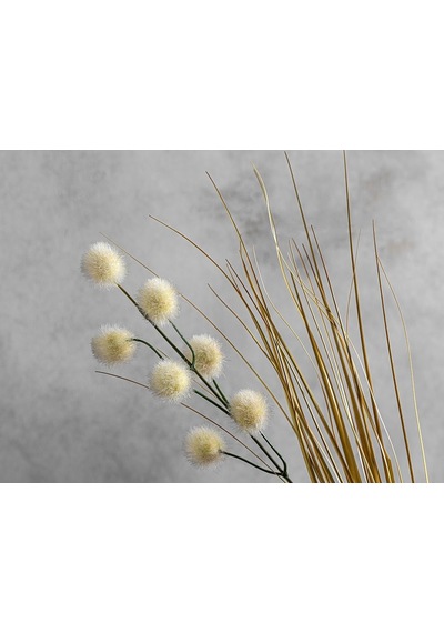 Grass Ball Tek Dal Yapay Çiçek 85 Cm Krem Çok Renkli