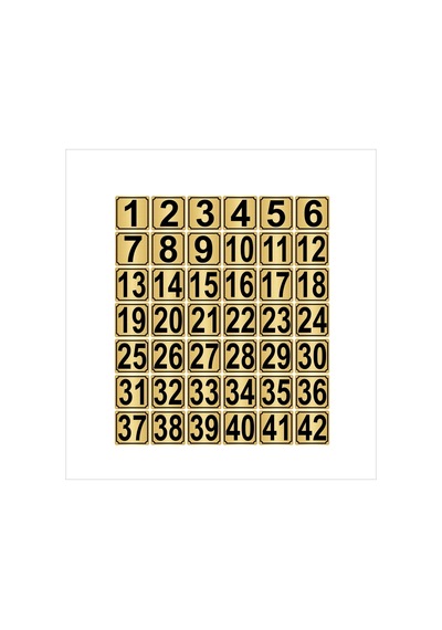 Metal Kapı,Masa,Dolap Numarası 15Cmx15Cm 42 Adet (1…42)