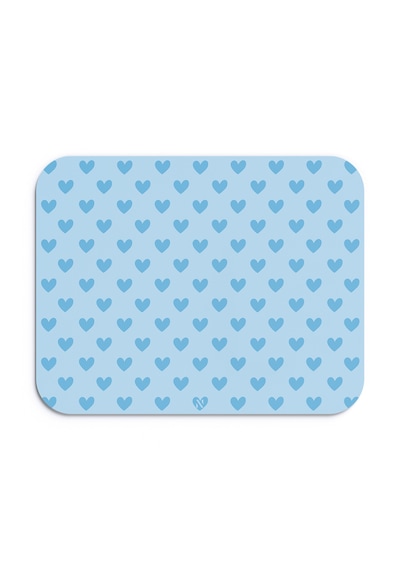 Mavi Renkli Kalpli Desenli Ergonomik Mouse Pad, Kaymaz Yüzey İle Ev Ve Ofis Kullanımı İçin İdeal