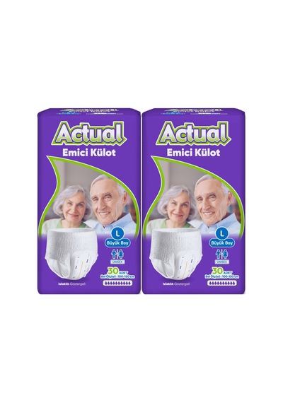Actual Emici Külot Yetişkin Bezi L - Large - Büyük 60 Adet