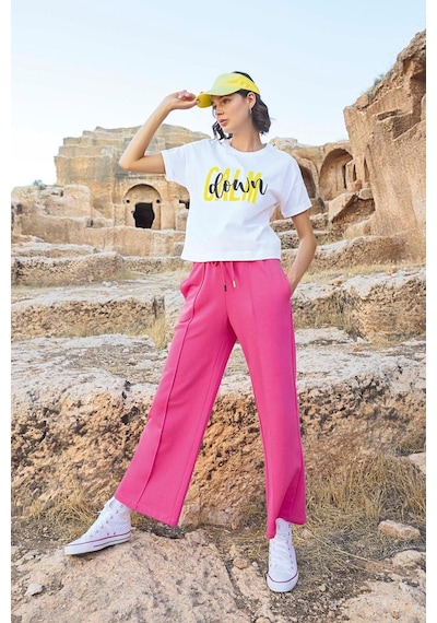 Monamise 23087 Kadın Kısa Kollu Eşofman Takımı-pembe Pembe
