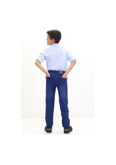 Gzt Tekstil Erkek Çocuk Pantalon Likralı Kot Jeans Pantolon 6-12 Yaş Koyu Mavi
