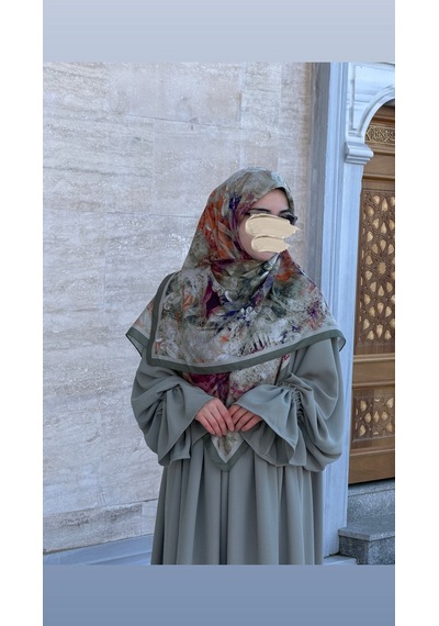 Qalortex Scarf Pamuklu Soft Âlâ Desen Eşarp-çağla Çağla