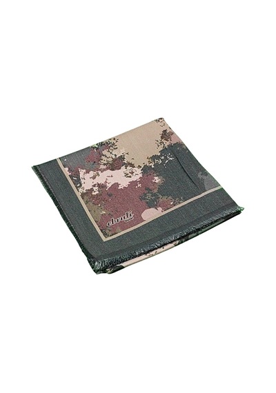 Mim Eşarp Ebruli Kışlık Desenli Eşarp 95x95 Cm Füme - Bej